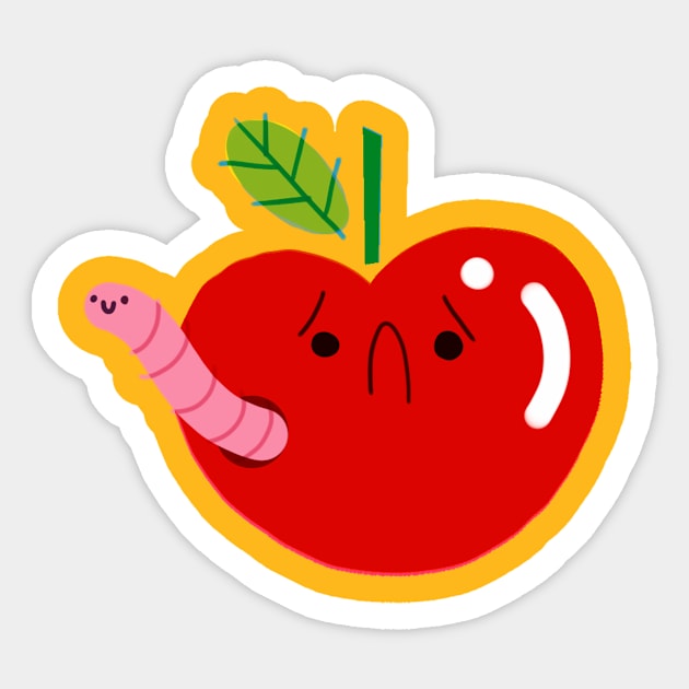 sad apple Sticker by Indi & Lala